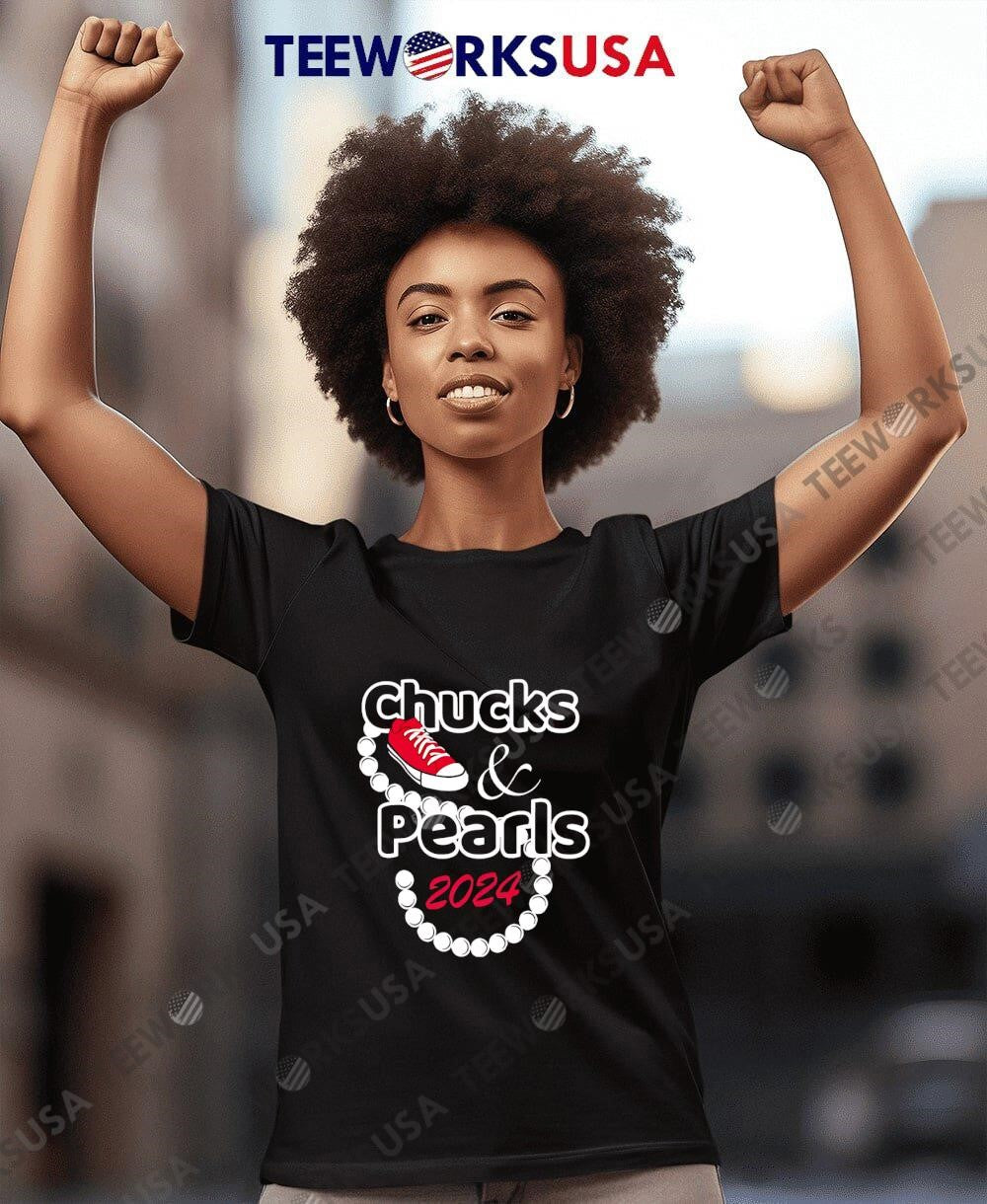 Chucks And Pearls Kamala 2024 - Adult & Kids T-Shirts, Sweatshirts & Hoodies apparel design preview 4