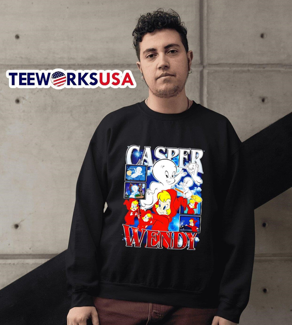 Casper and Wendy bootleg graphic - Adult & Kids T-Shirts, Sweatshirts & Hoodies apparel design preview 3