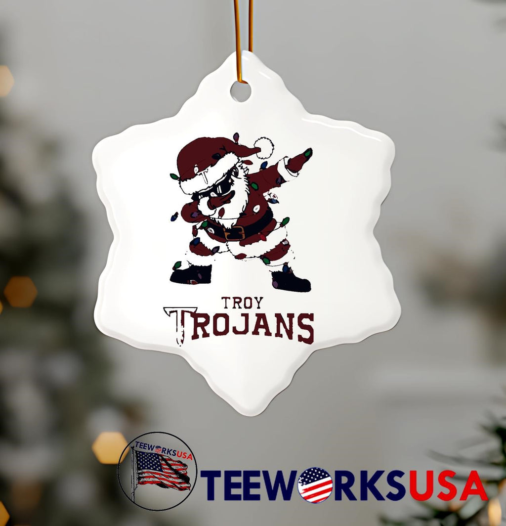 Troy Trojans Dabbing Santa Claus Ugly Christmas Light - Adult & Kids T-Shirts, Sweatshirts & Hoodies apparel design preview 7