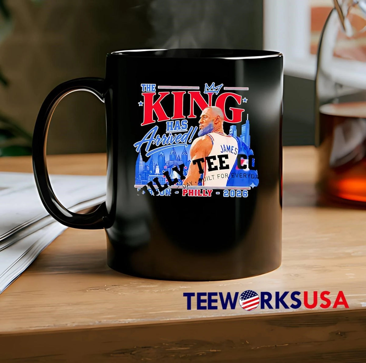 Philly Co The King Has Arrived LeBron James - Adult & Kids T-Shirts, Sweatshirts & Hoodies apparel design preview 2