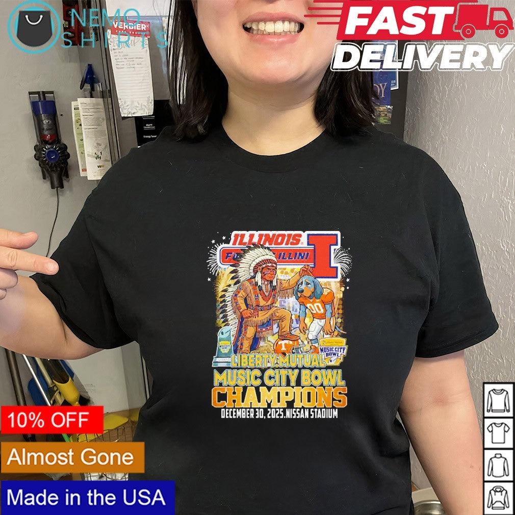 Illinois Fighting Illini Liberty Mutual music city - Adult & Kids T-Shirts, Sweatshirts & Hoodies apparel design preview 2