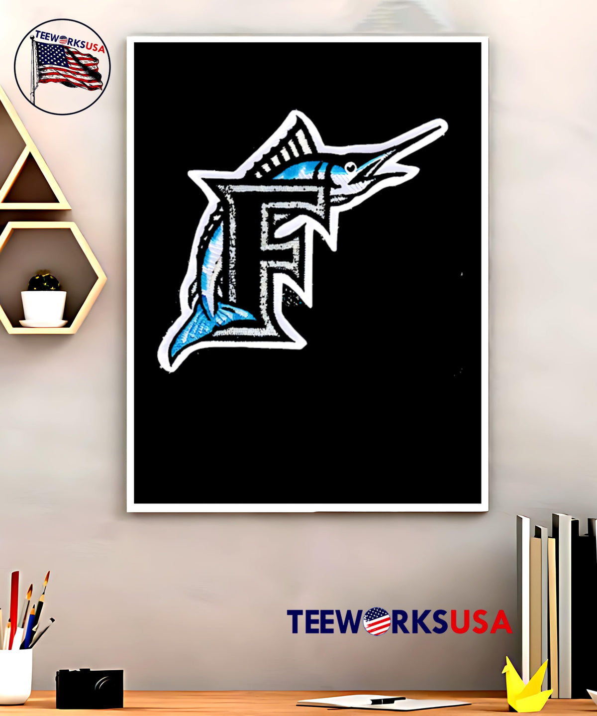 Miami Marlins Florida logo - Adult & Kids T-Shirts, Sweatshirts & Hoodies apparel design preview 5