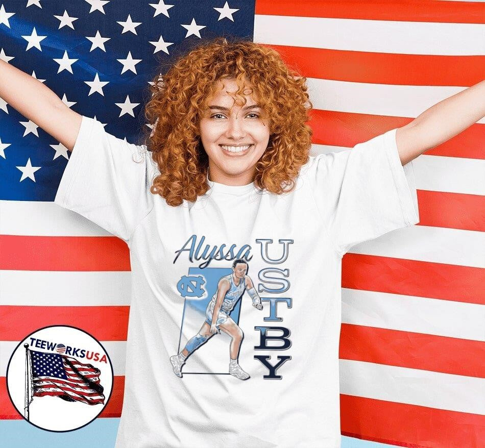 Alyssa Ustby UNC Tar Heels cartoon - Adult & Kids T-Shirts, Sweatshirts & Hoodies apparel design preview 7