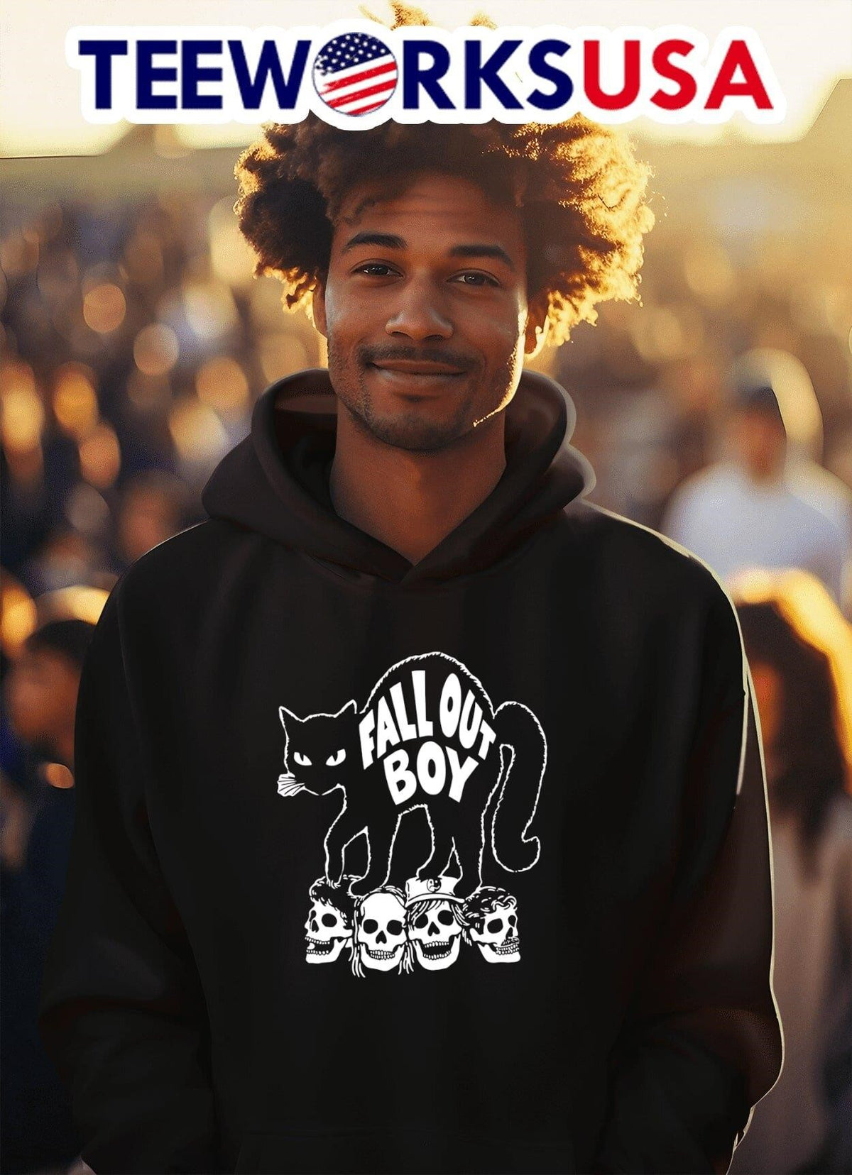 Black Cat Fall Out Boy - Adult & Kids T-Shirts, Sweatshirts & Hoodies apparel design preview 2