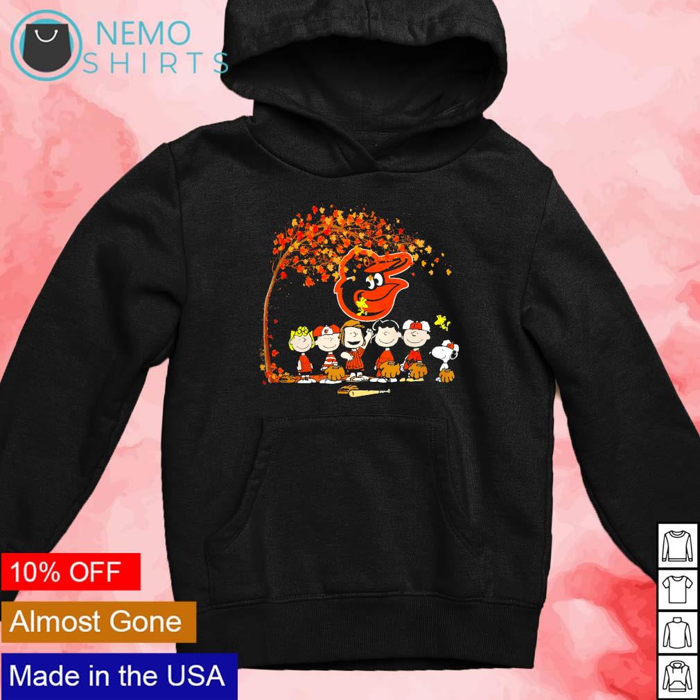 The peanuts just a girl who loves fall and Orioles - Adult & Kids T-Shirts, Sweatshirts & Hoodies apparel design preview 2