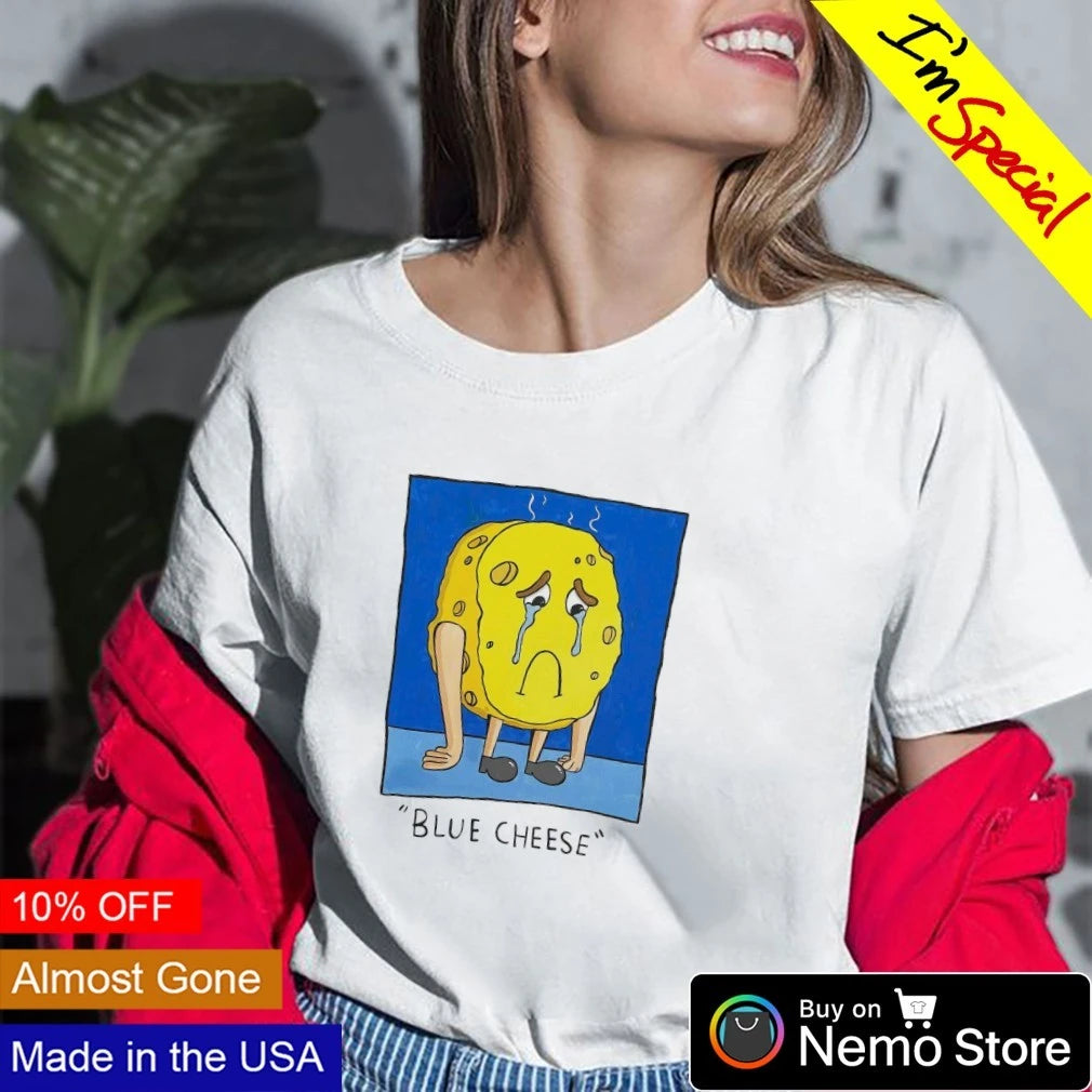 Blue Cheese Sad Sponge Character funny food - Adult & Kids T-Shirts, Sweatshirts & Hoodies apparel design preview 2