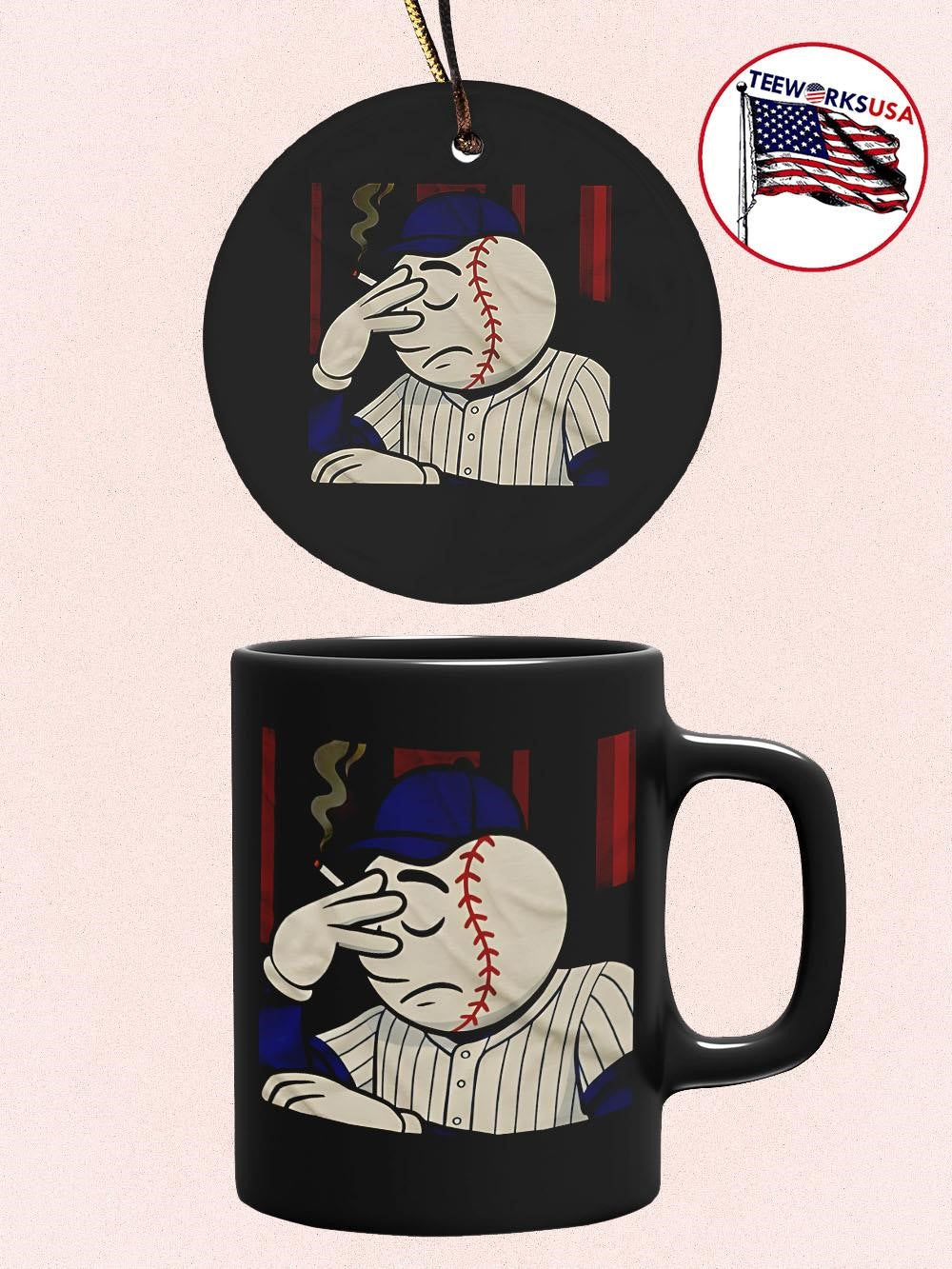 Mets Baseball Cigarette Smoker - Adult & Kids T-Shirts, Sweatshirts & Hoodies apparel design preview 5