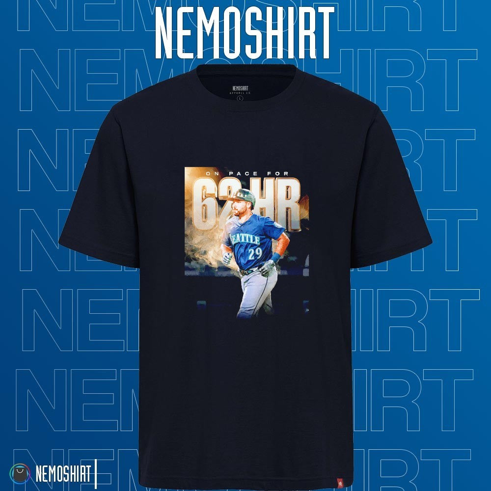 Seattle Mariners Cal Raleigh is on pace for 62 Homers - Adult & Kids T-Shirts, Sweatshirts & Hoodies apparel design preview 1