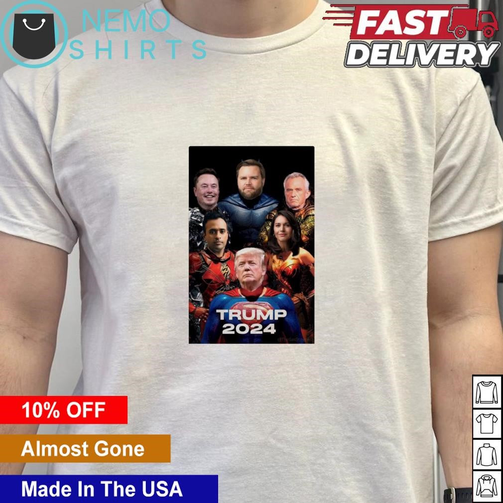 Superman Donald Trump 2024 Justice League Adventure - Adult & Kids T-Shirts, Sweatshirts & Hoodies apparel design preview 5
