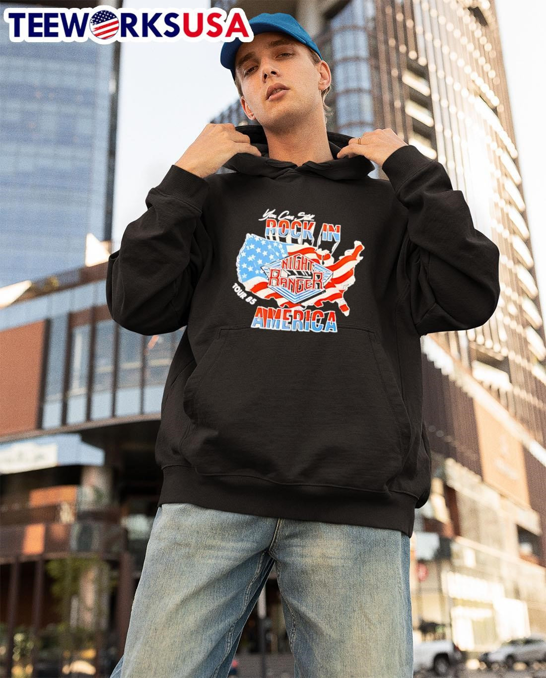 1985 tour vibes with classic rock energy - Adult & Kids T-Shirts, Sweatshirts & Hoodies apparel design preview 3