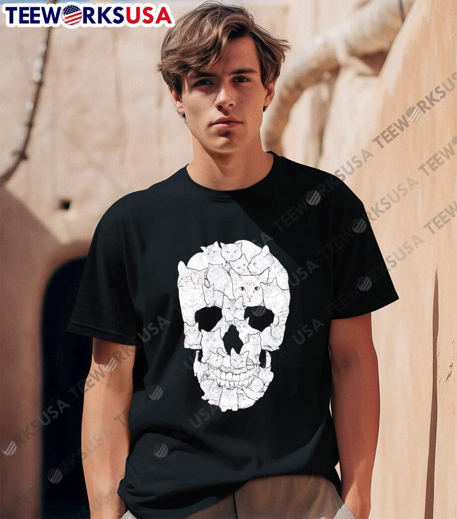 Cat Skull retro - Adult & Kids T-Shirts, Sweatshirts & Hoodies apparel design preview 1