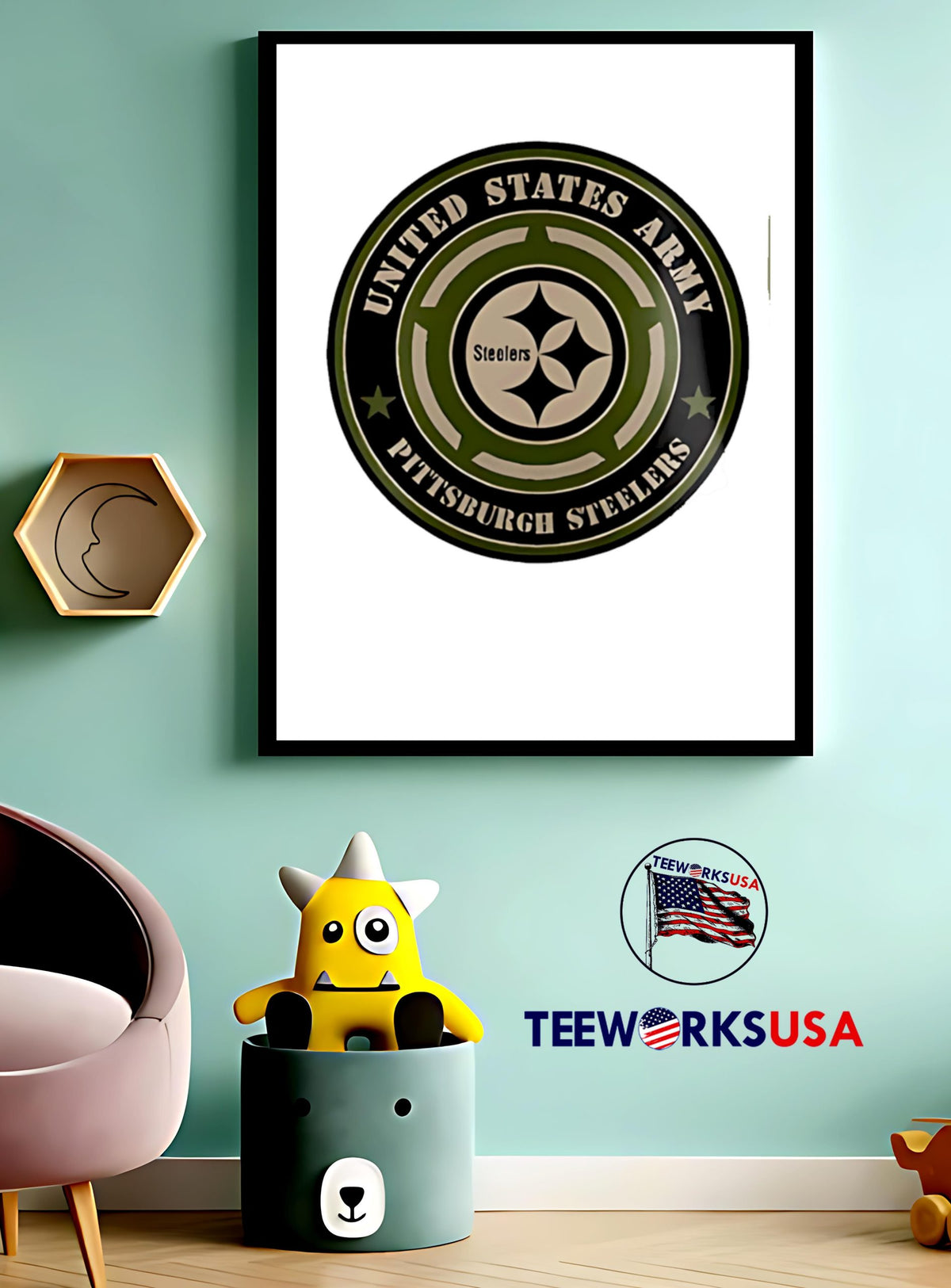 Steelers united states army military appreciation - Adult & Kids T-Shirts, Sweatshirts & Hoodies apparel design preview 3