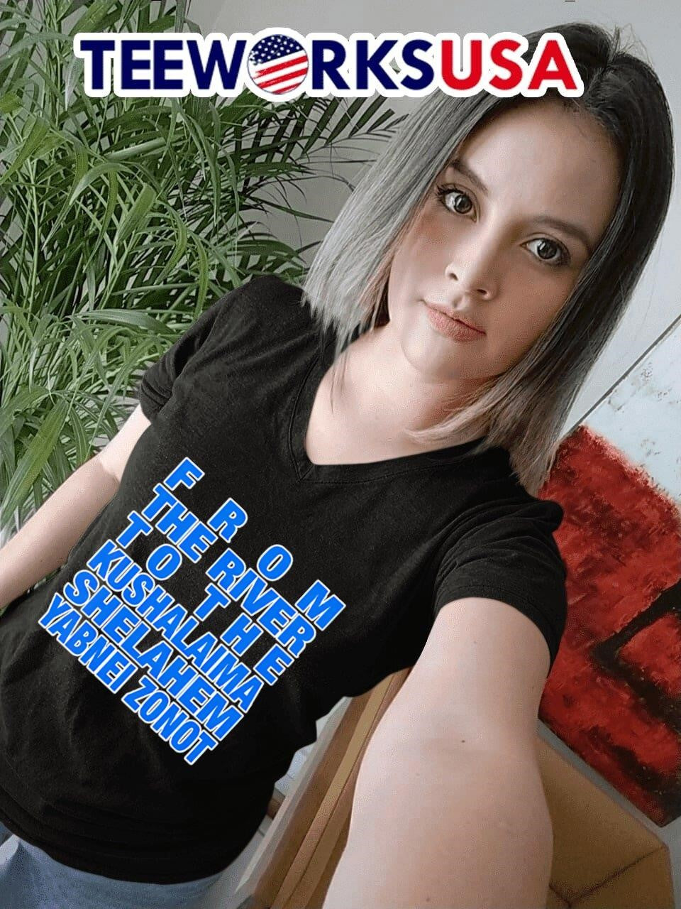 From The River To Kushalaima Shelahem Yabnei Zonot - Adult & Kids T-Shirts, Sweatshirts & Hoodies apparel design preview 7