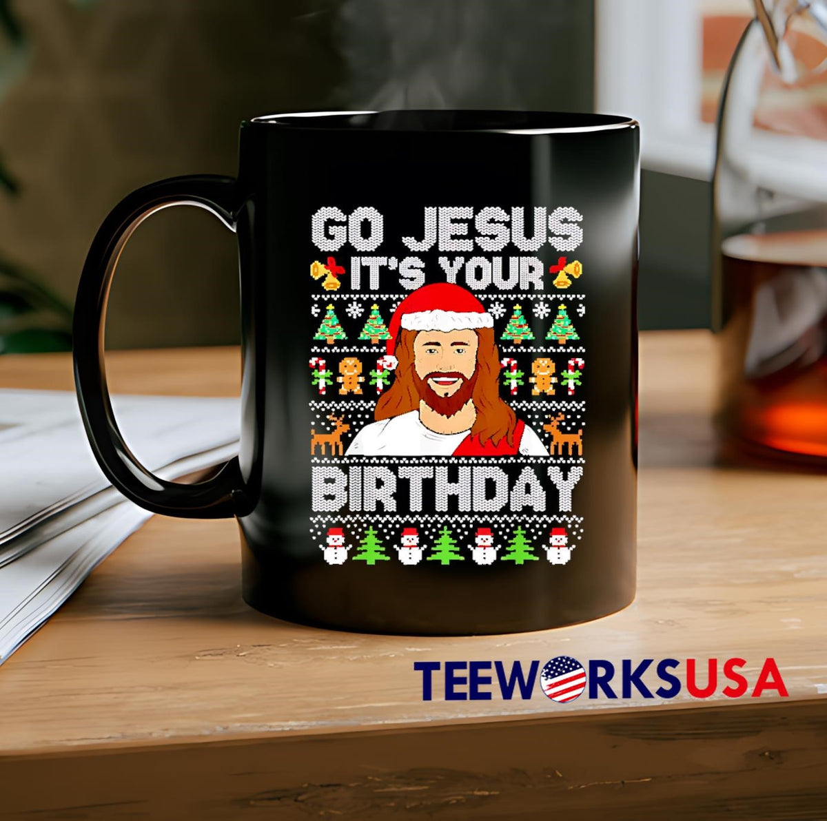 Go Jesus Its your birthday ugly christmas - Adult & Kids T-Shirts, Sweatshirts & Hoodies apparel design preview 2