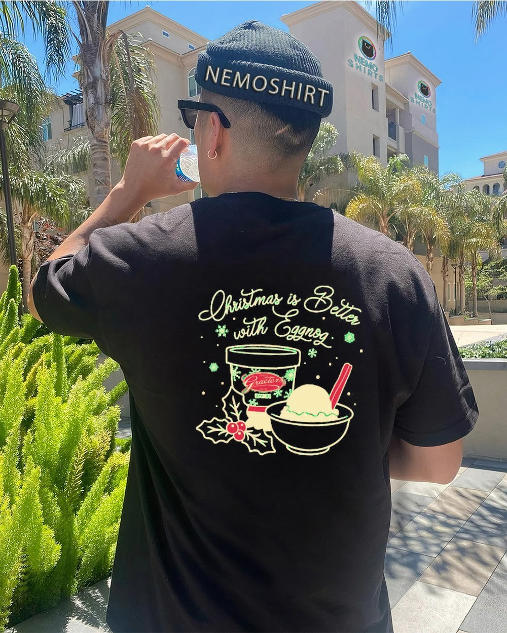 Christmas is better with eggnog - Adult & Kids T-Shirts, Sweatshirts & Hoodies apparel design preview 4