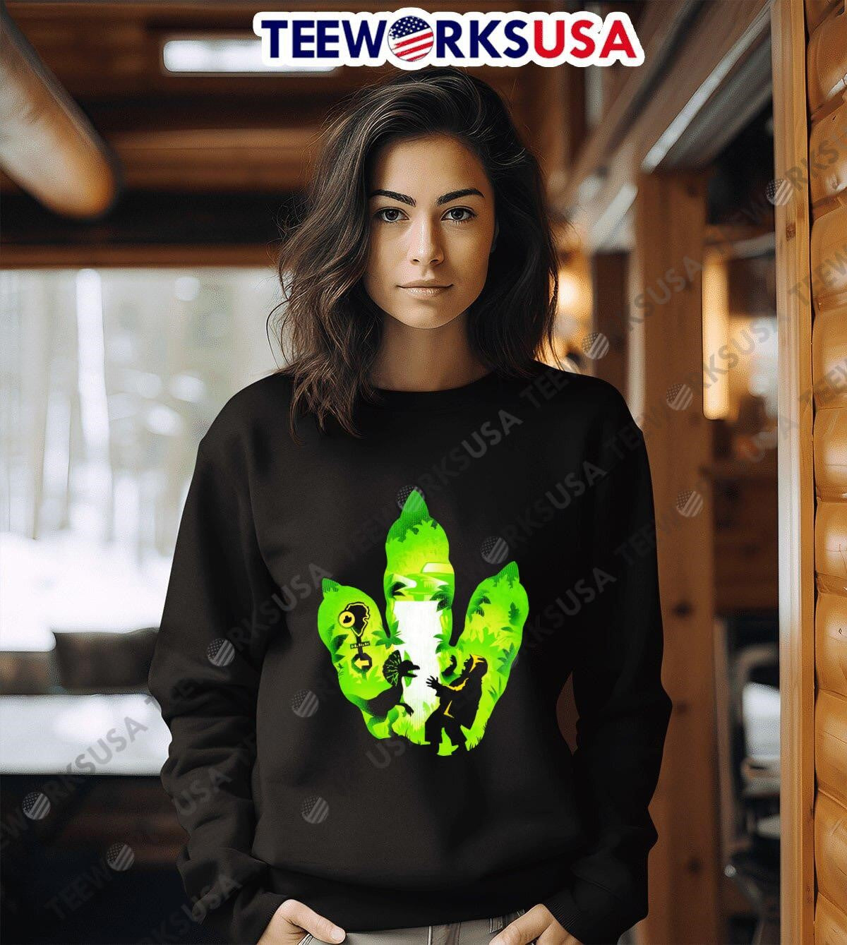 Dilophosaurus footprint Jurassic Park - Adult & Kids T-Shirts, Sweatshirts & Hoodies apparel design preview 3