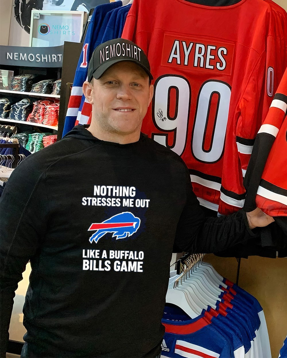 Nothing stresses me out like a Buffalo Bills game - Adult & Kids T-Shirts, Sweatshirts & Hoodies apparel design preview 2