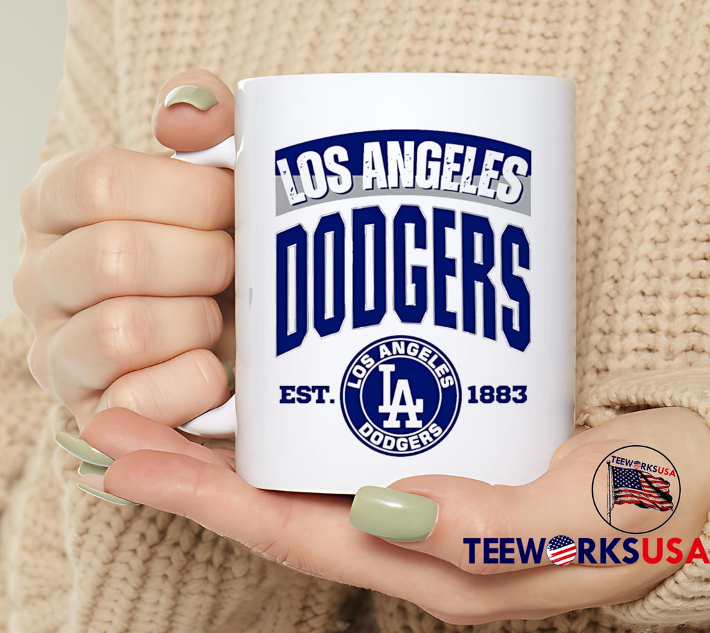 Los Angeles Dodgers Circle Logo Vintage Est 1883 - Adult & Kids T-Shirts, Sweatshirts & Hoodies apparel design preview 6