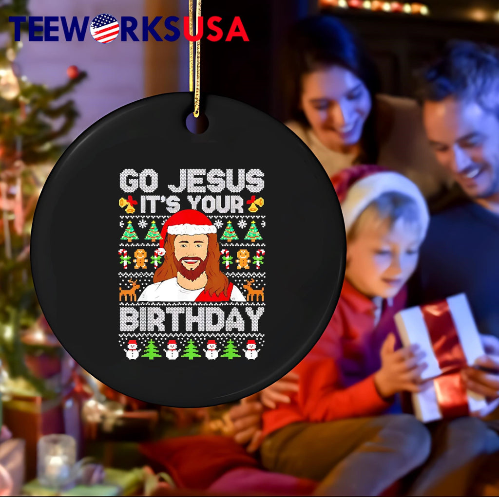 Go Jesus Its your birthday ugly christmas - Adult & Kids T-Shirts, Sweatshirts & Hoodies apparel design preview 4