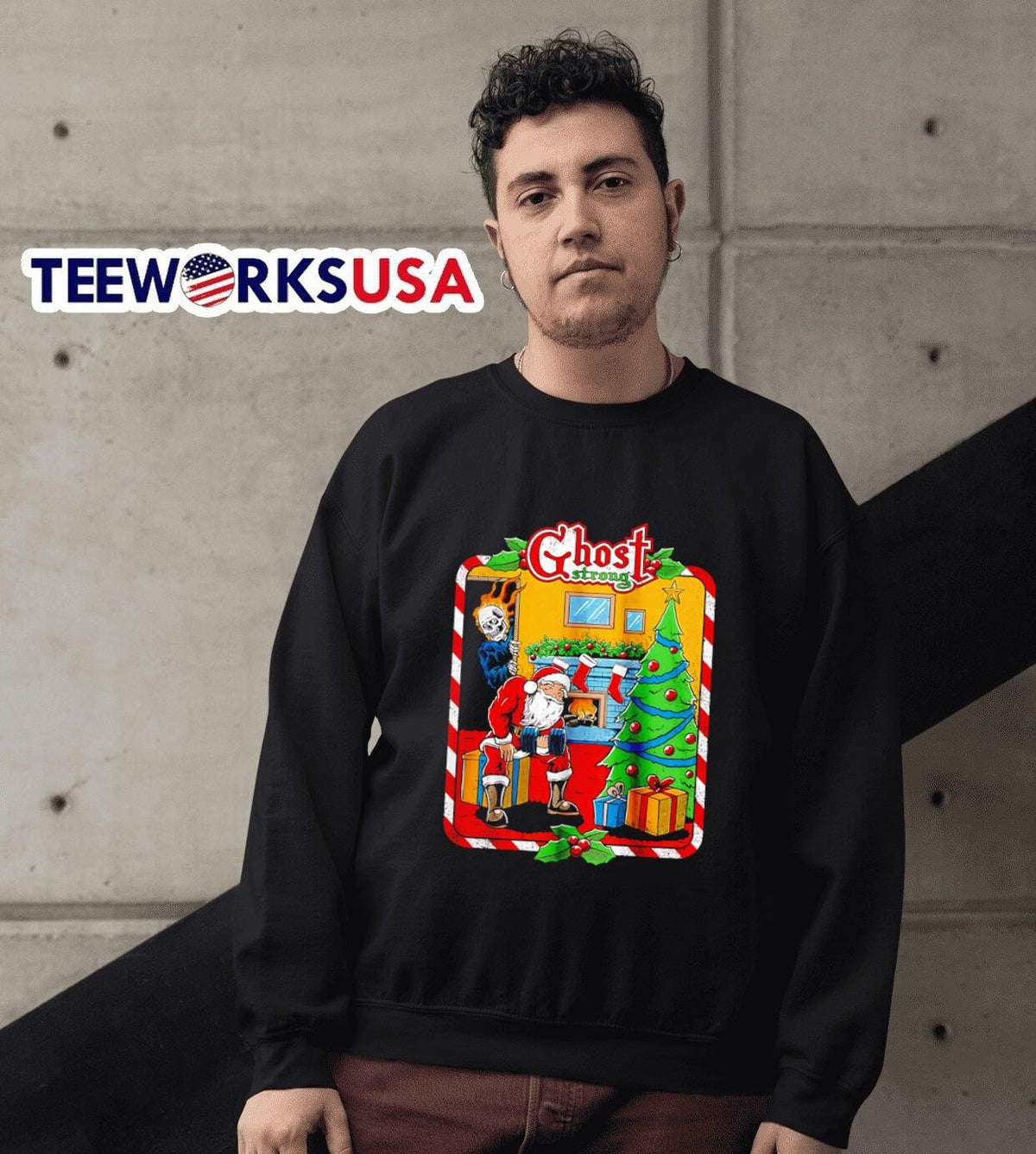 Ghost strong Santa Claus - Adult & Kids T-Shirts, Sweatshirts & Hoodies apparel design preview 6
