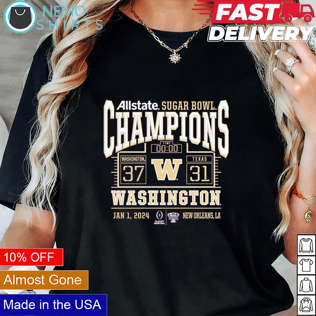 Washington Huskies 2024 Allstate Sugar Bowl champions - Adult & Kids T-Shirts, Sweatshirts & Hoodies apparel design preview 1
