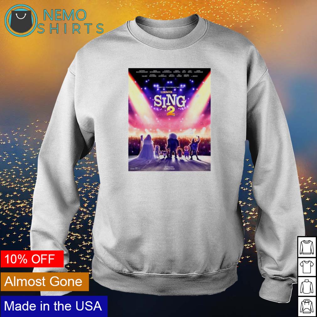Sing 2 cartoon movie poster - Adult & Kids T-Shirts, Sweatshirts & Hoodies apparel design preview 4