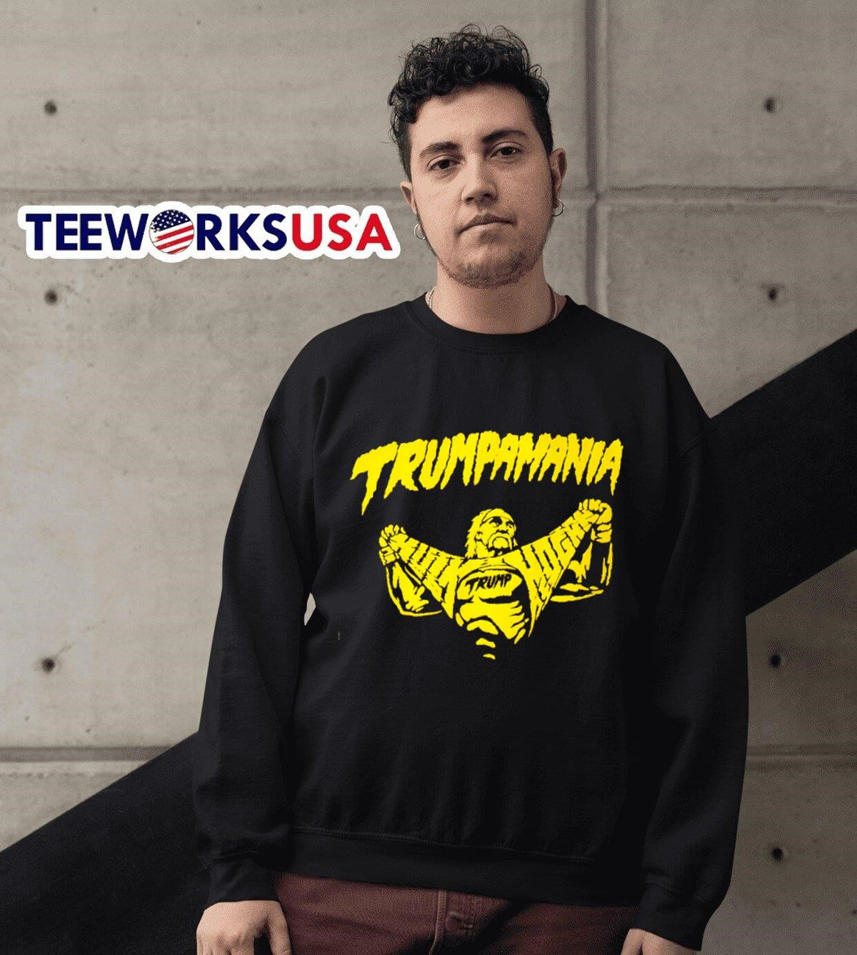 Trumpmania Hulk Hogan tear off to reveal Trump - Adult & Kids T-Shirts, Sweatshirts & Hoodies apparel design preview 3