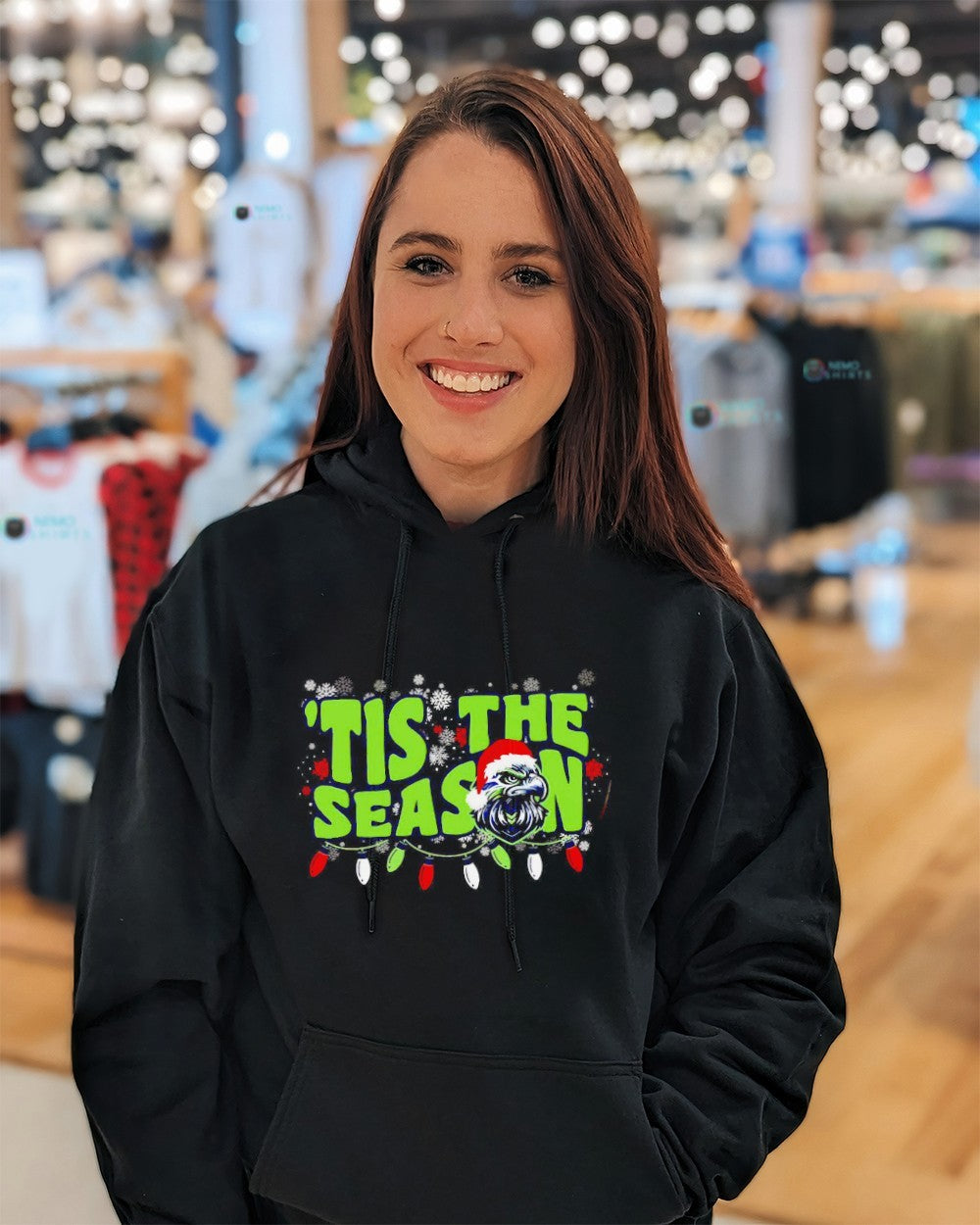 'Tis the season Christmas Seattle Seahawks football - Adult & Kids T-Shirts, Sweatshirts & Hoodies apparel design preview 5