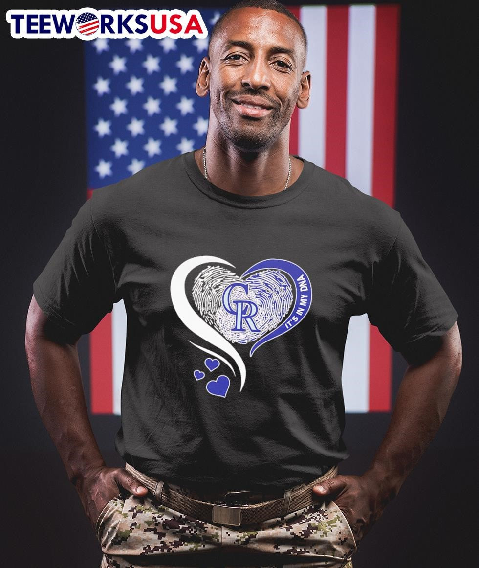 Fingerprint heart it's in my DNA Colorado Rockies - Adult & Kids T-Shirts, Sweatshirts & Hoodies apparel design preview 1