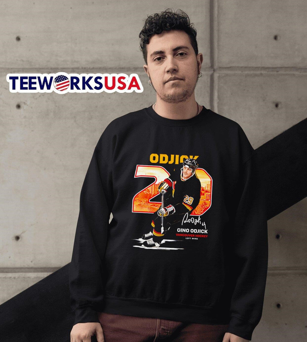 Gino Odjick Vancouver hockey throwback - Adult & Kids T-Shirts, Sweatshirts & Hoodies apparel design preview 6