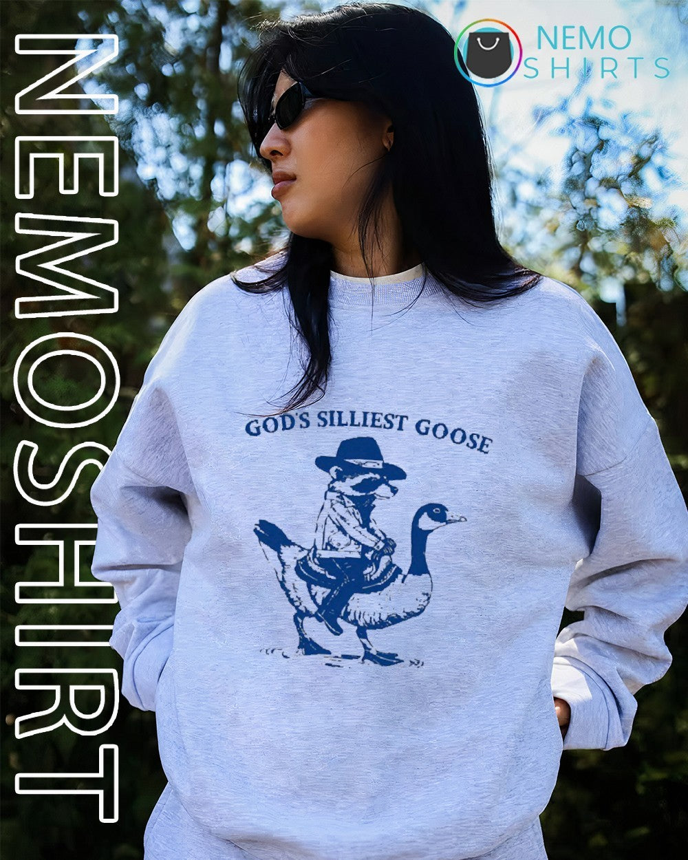 Raccoon ride goose God's silliest - Adult & Kids T-Shirts, Sweatshirts & Hoodies apparel design preview 2