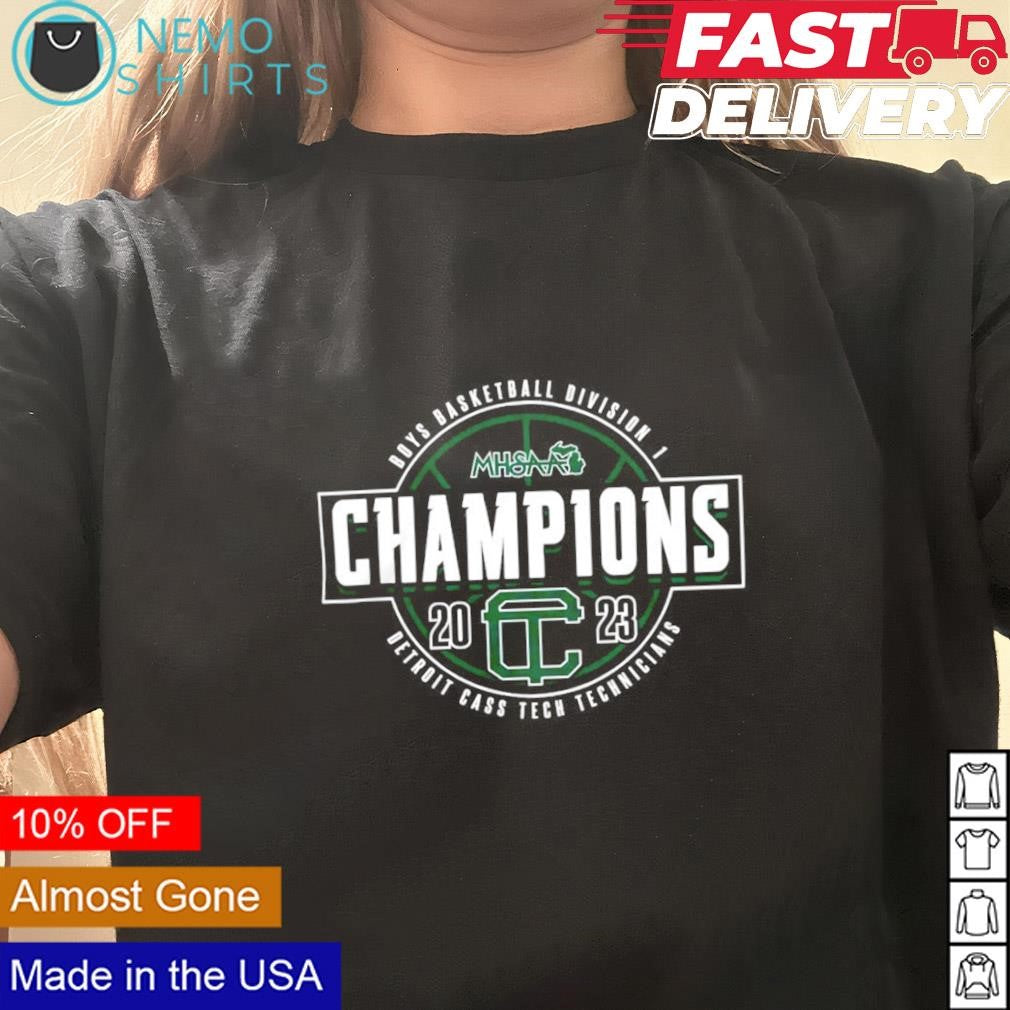 2023 MHSAA boys basketball D1 champions Detroit cass - Adult & Kids T-Shirts, Sweatshirts & Hoodies apparel design preview 3
