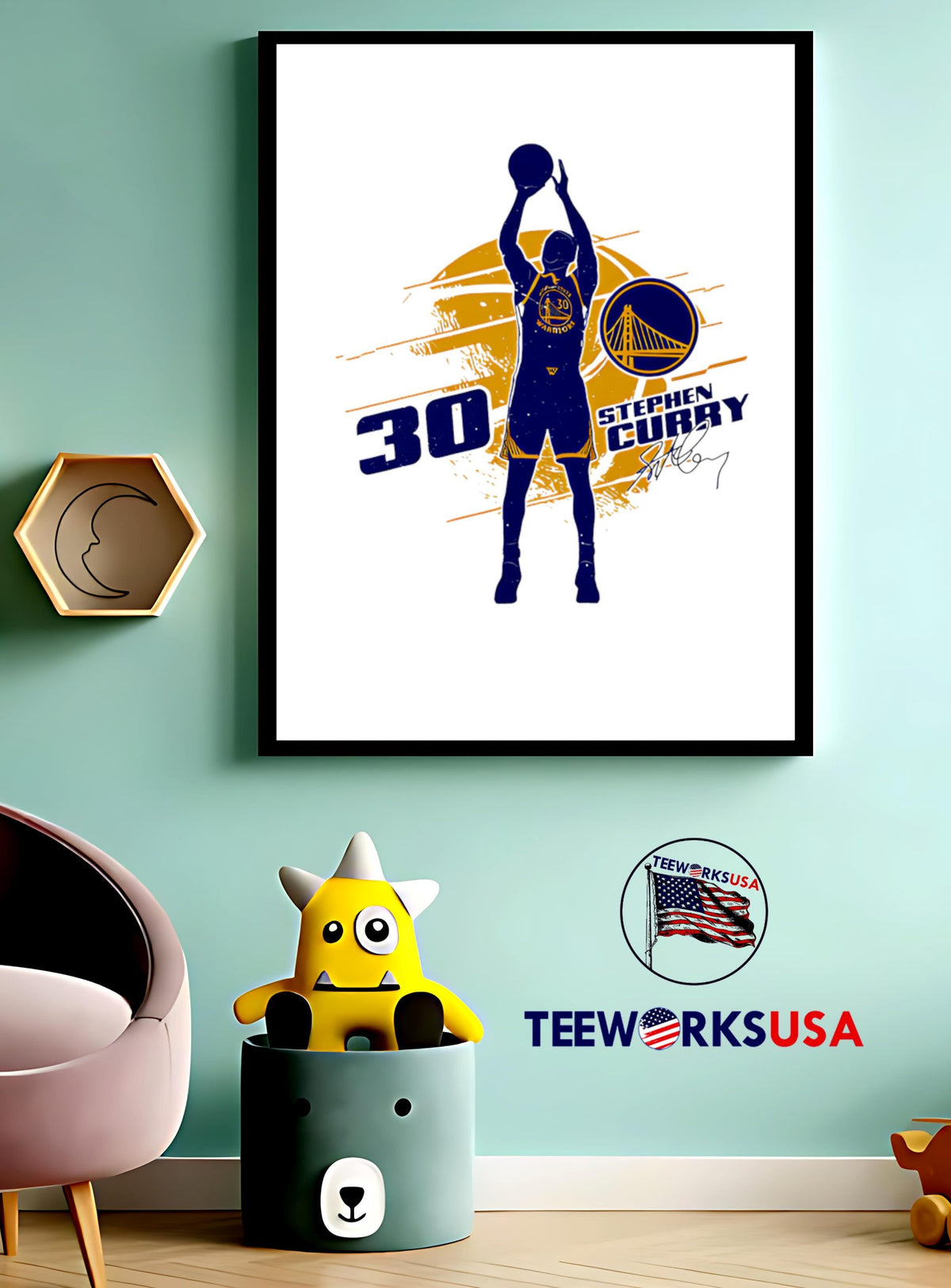 Steph Curry Golden State Warriors Silhouette 30 - Adult & Kids T-Shirts, Sweatshirts & Hoodies apparel design preview 3