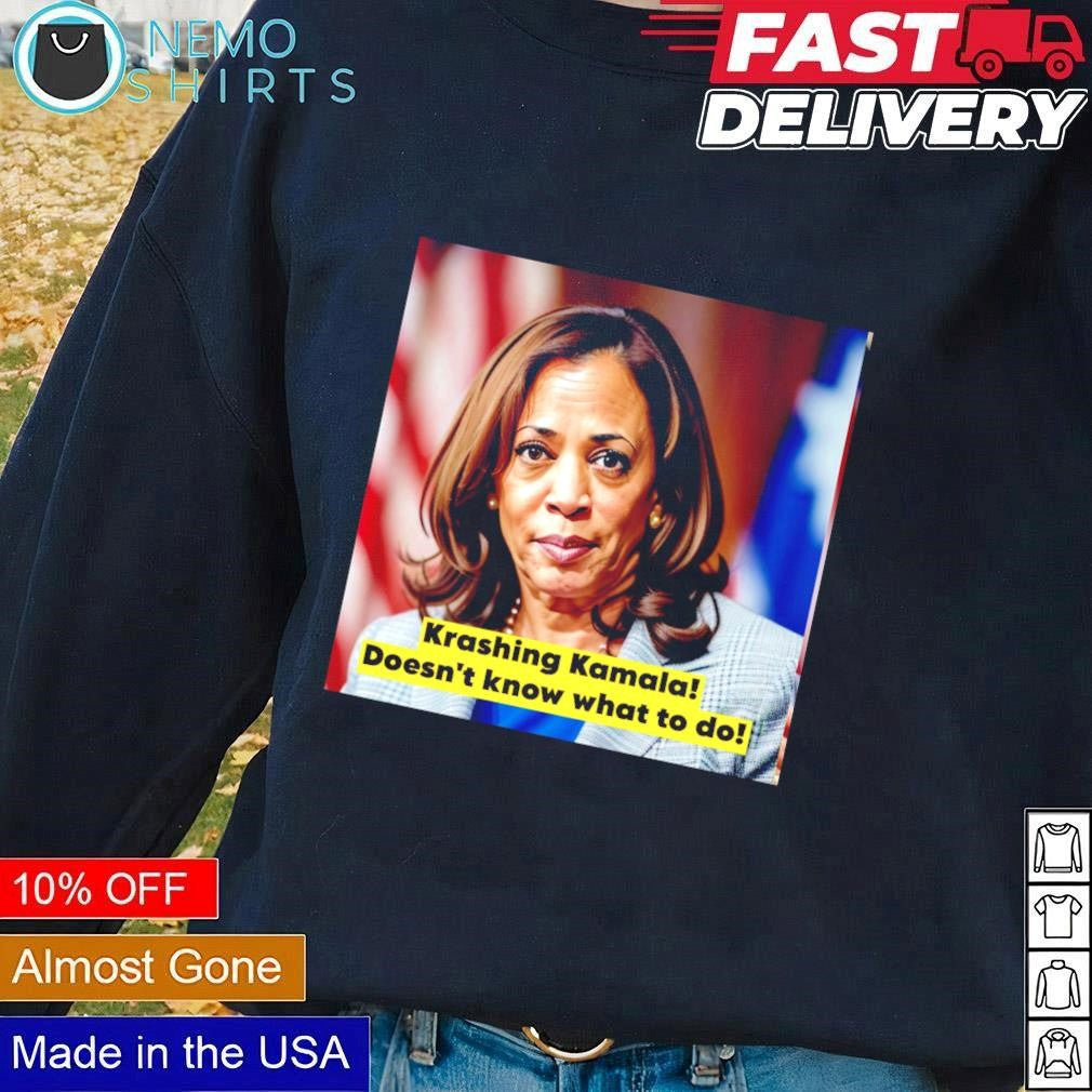 Krashing Kamala doesn't know what to do - Adult & Kids T-Shirts, Sweatshirts & Hoodies apparel design preview 1