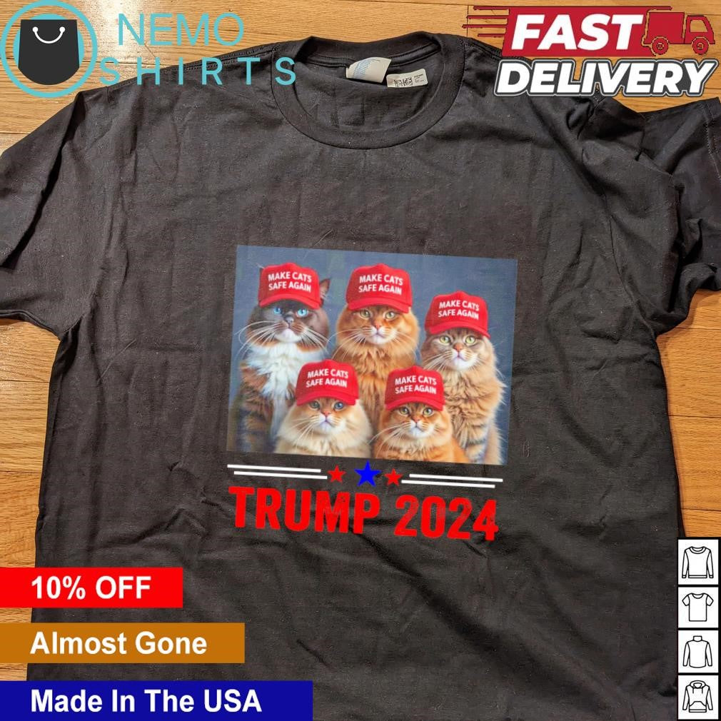 Cats wear red hat support or Donald Trump 2024 make - Adult & Kids T-Shirts, Sweatshirts & Hoodies apparel design preview 4