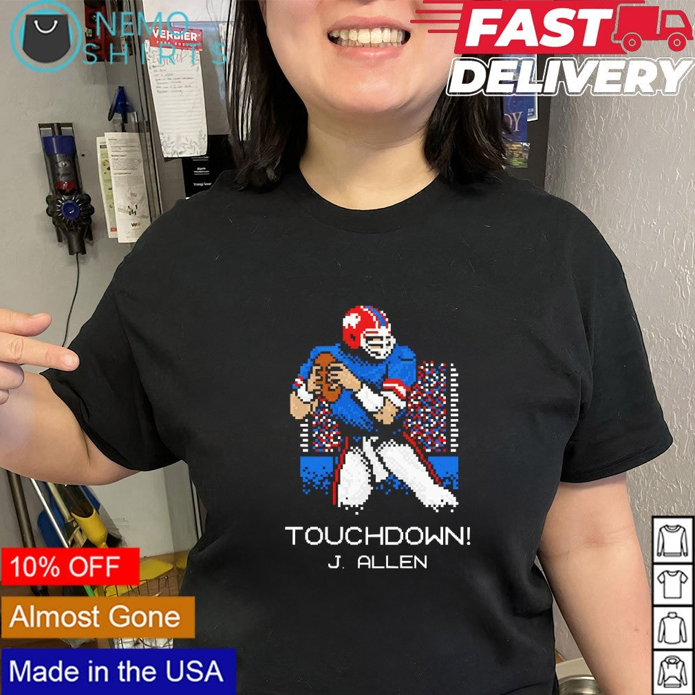 Touchdown Josh Allen Buffalo Bills pixels - Adult & Kids T-Shirts, Sweatshirts & Hoodies apparel design preview 2