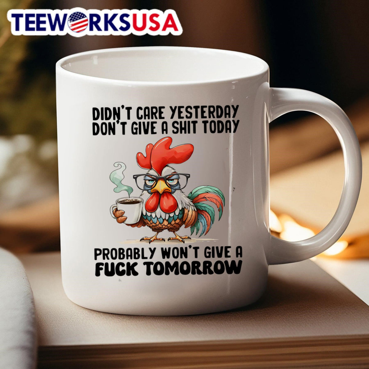 Chicken didn't care yesterday don't give a shit today - Adult & Kids T-Shirts, Sweatshirts & Hoodies apparel design preview 4