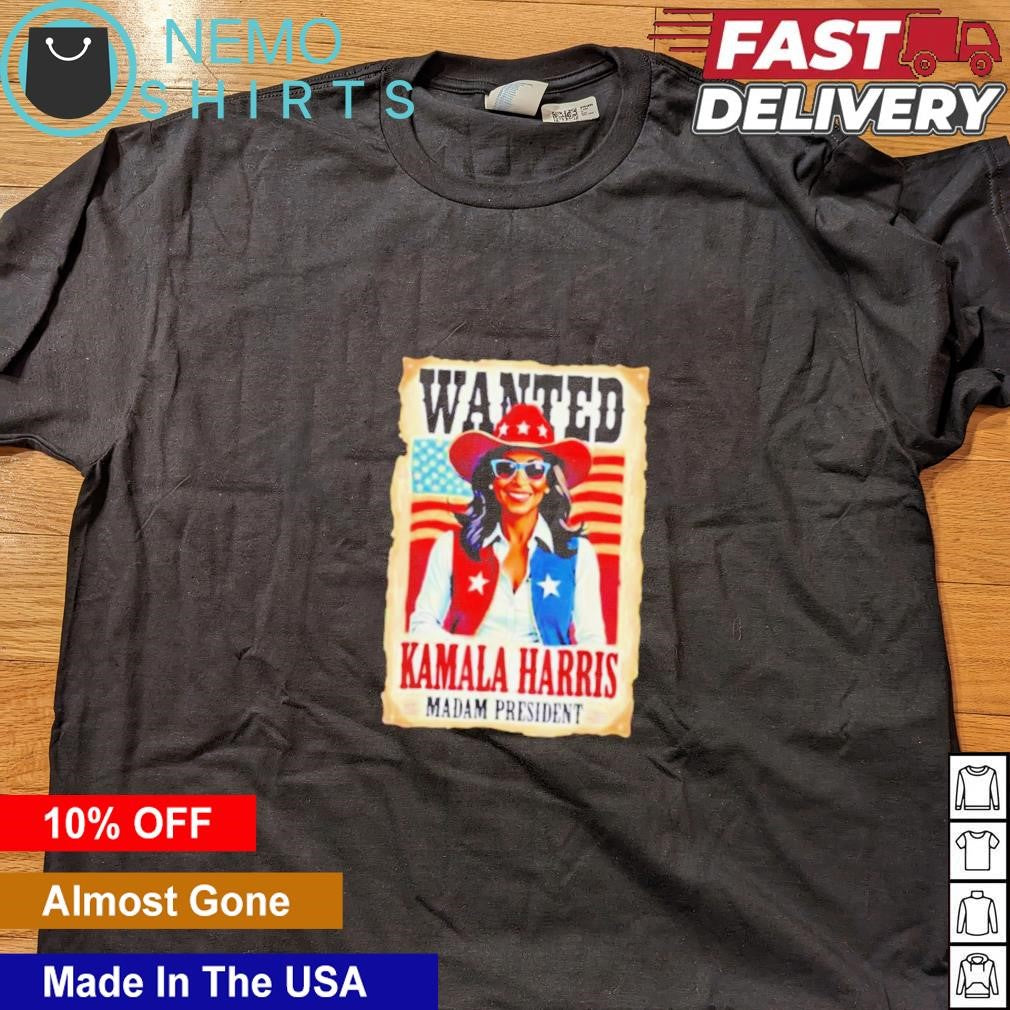 Wanted Kamala Harris madam president - Adult & Kids T-Shirts, Sweatshirts & Hoodies apparel design preview 4