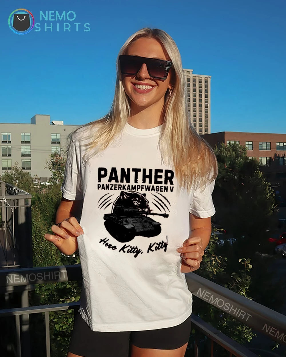 Panther Panzerkampfwagen V Here Kitty - Adult & Kids T-Shirts, Sweatshirts & Hoodies apparel design preview 4