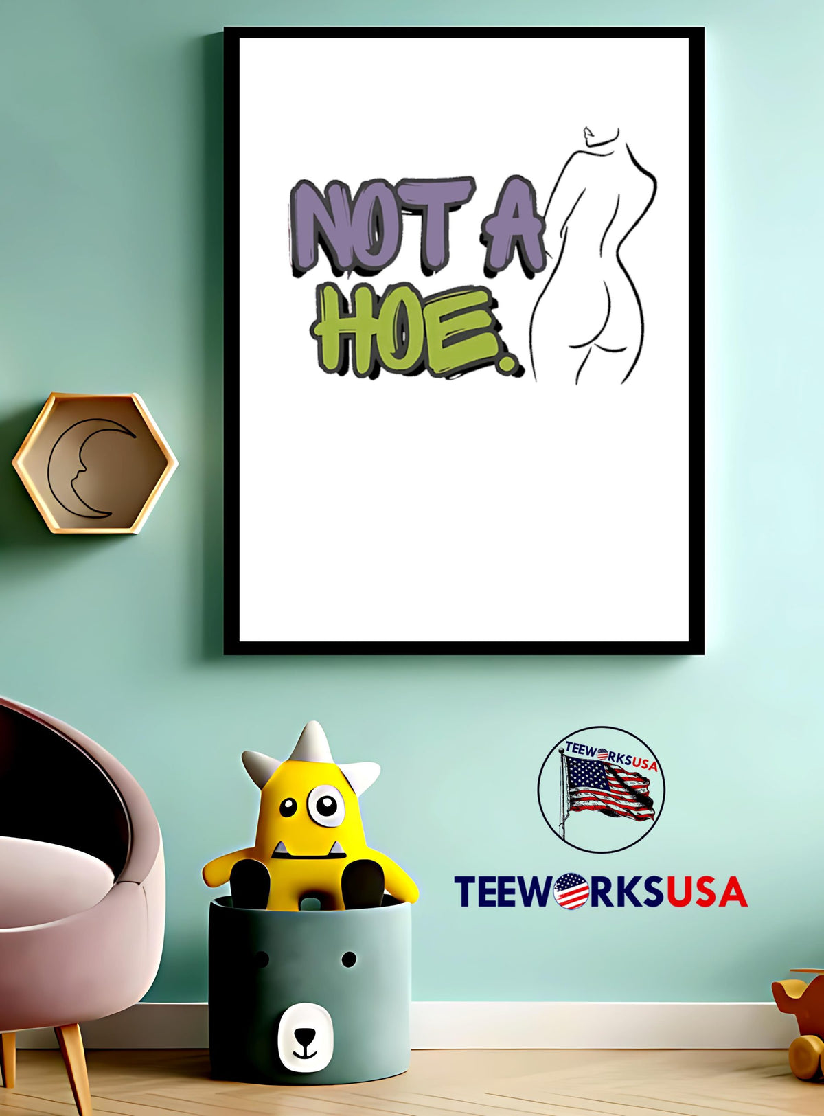 Not A Hoe Hot Mama - Adult & Kids T-Shirts, Sweatshirts & Hoodies apparel design preview 3