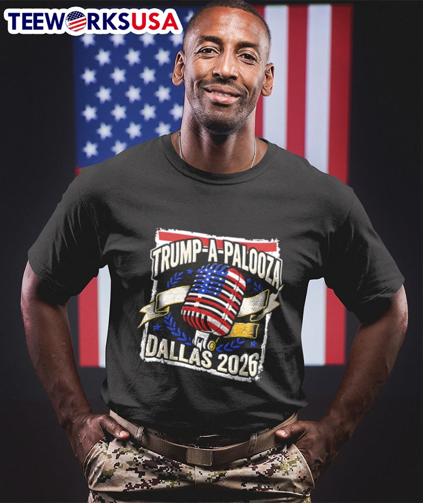 Trump-a-palooza Dallas 2026 Midterm Rally - Adult & Kids T-Shirts, Sweatshirts & Hoodies apparel design preview 1