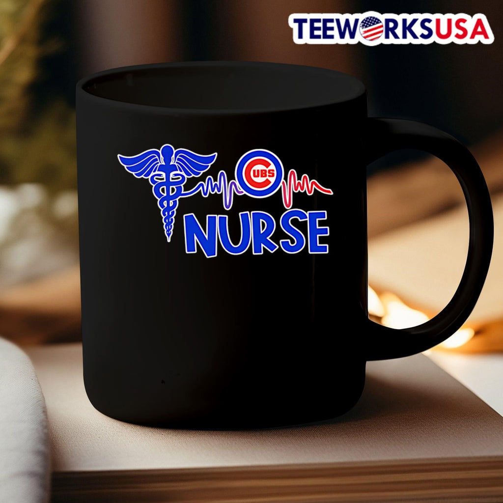 Heartbeat nurse Chicago Cubs - Adult & Kids T-Shirts, Sweatshirts & Hoodies apparel design preview 3