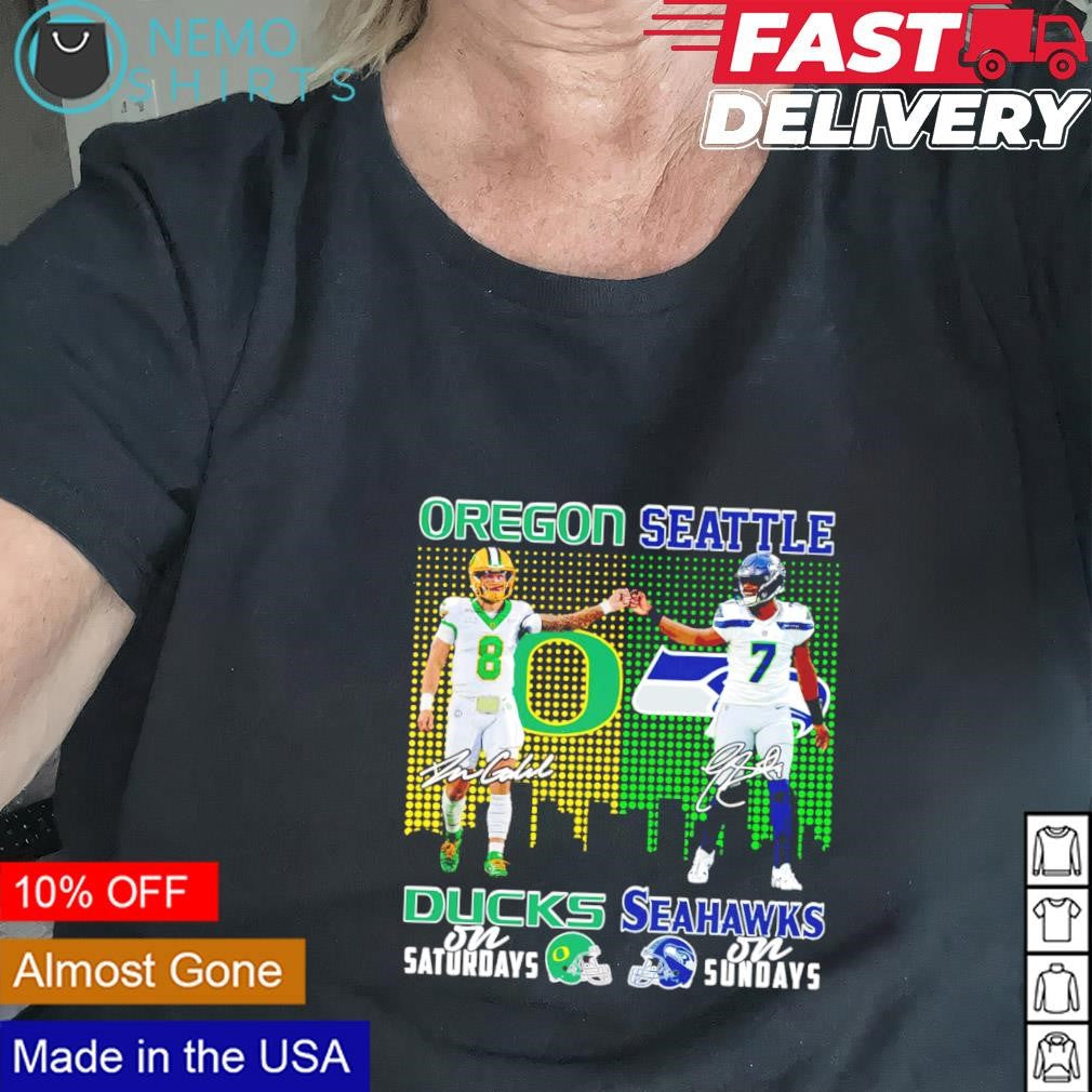 Oregon Ducks Dillon Gabriel on Saturdays and Seattle - Adult & Kids T-Shirts, Sweatshirts & Hoodies apparel design preview 2