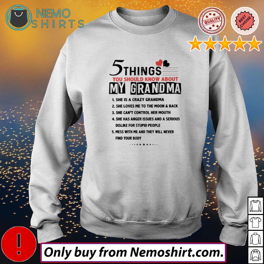 5 Things you should know about my grandma - Adult & Kids T-Shirts, Sweatshirts & Hoodies apparel design preview 4