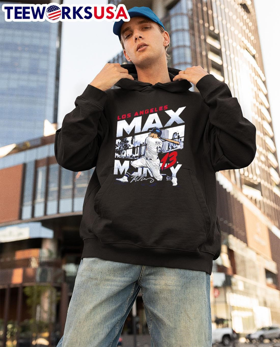 Los Angeles Baseball Max Muncy City Name signature - Adult & Kids T-Shirts, Sweatshirts & Hoodies apparel design preview 3