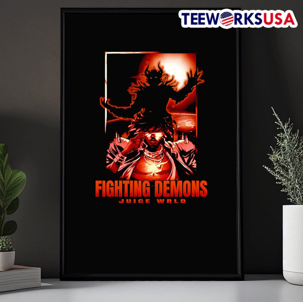 Fighting Demons Juice Wrld - Adult & Kids T-Shirts, Sweatshirts & Hoodies apparel design preview 5