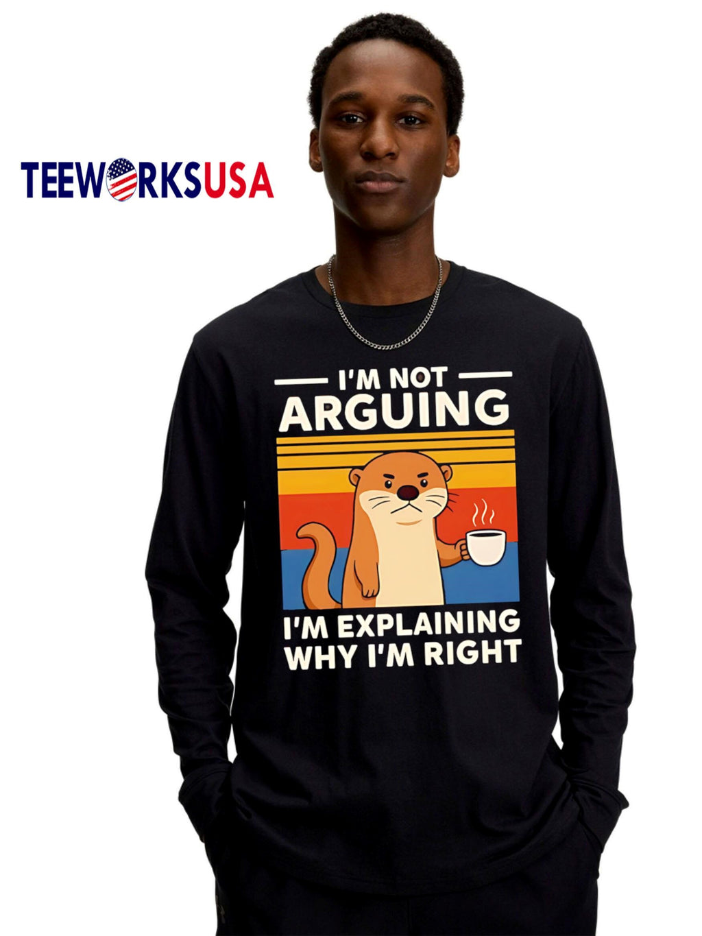 Otters I'm Not Arguing Explaining Why Right vintage - Adult & Kids T-Shirts, Sweatshirts & Hoodies apparel design preview 4