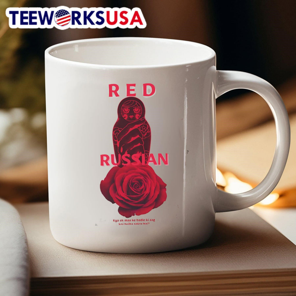 Red Russian doll rose - Adult & Kids T-Shirts, Sweatshirts & Hoodies apparel design preview 4