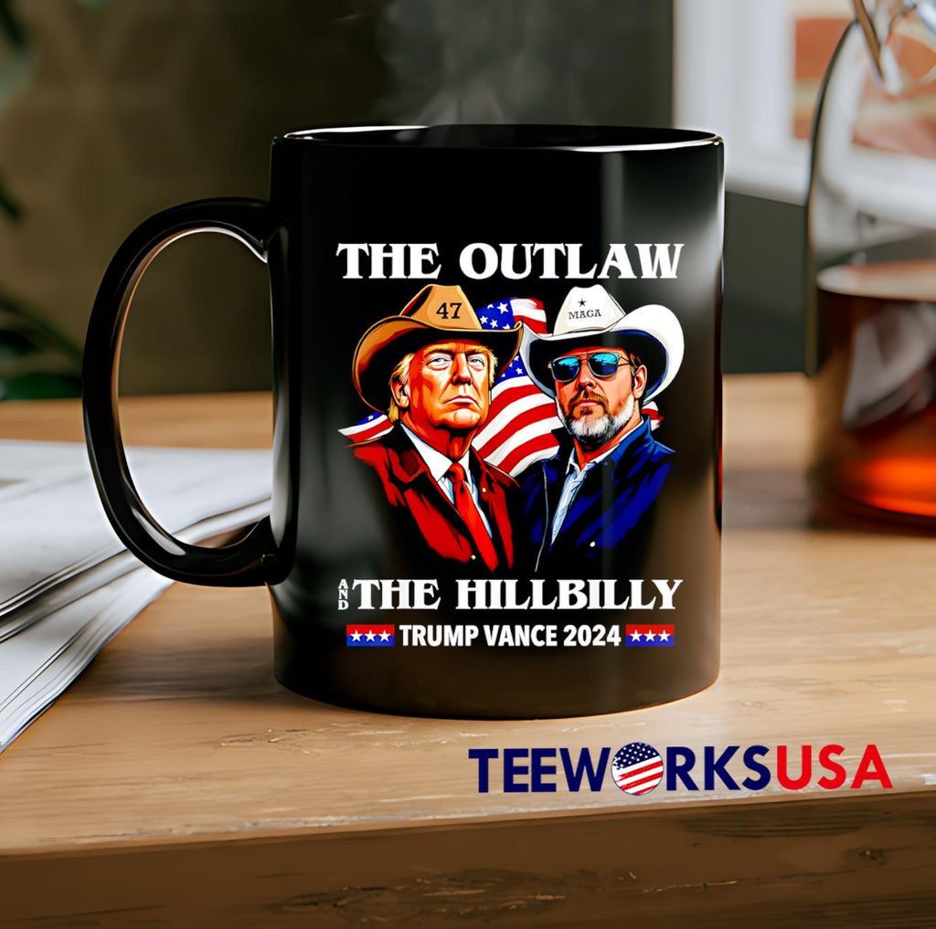 The Outlaw and Hillbilly Trump Vance 2024 47 mag - Adult & Kids T-Shirts, Sweatshirts & Hoodies apparel design preview 2