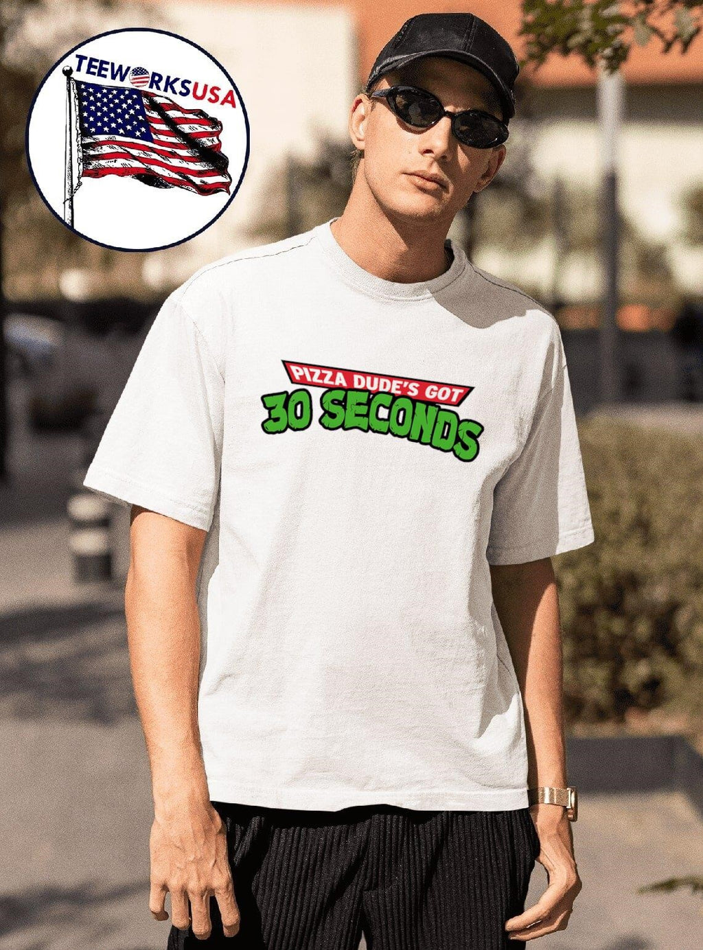 Pizza dude's got 30 seconds - Adult & Kids T-Shirts, Sweatshirts & Hoodies apparel design preview 1